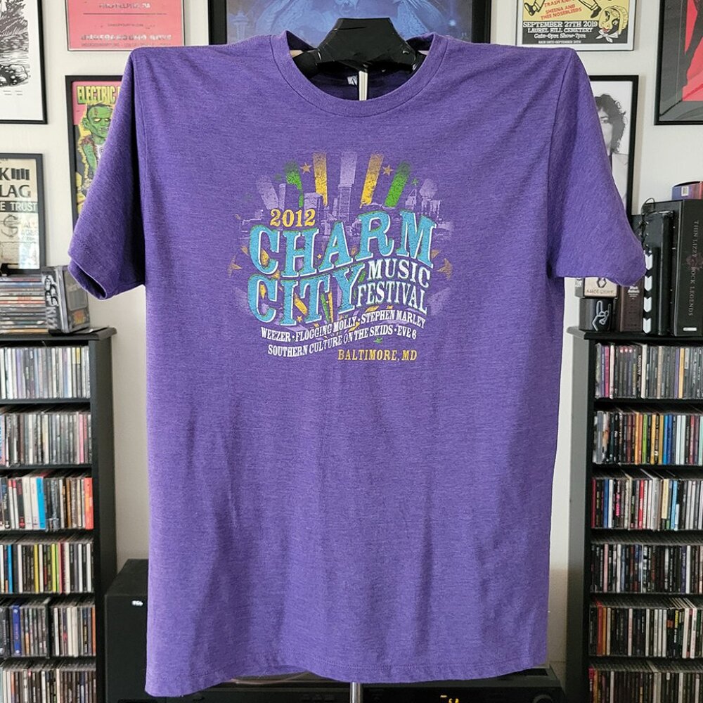 2012 CHARM CITY MUSIC FESTIVAL Shirt Size Medium WEEZER Flogging Molly